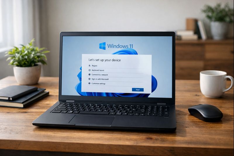 Windows10サポート終了に備えて中古ノートPCでWindows11へ移行するイメージ